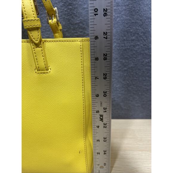 Tory Burch York Buckle Medium Tote Work Bag Yellow Saffiano Leather See Details. - Picture 16 of 16